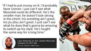 Who should welcome nick diaz back to the ufc? Espn Mma On Twitter Leon Edwards Doesn T See What Jorge Masvidal Could Do Differently Against Kamaru Usman To Change The Outcome Of Their Upcoming Rematch Via Arielhelwani Https T Co 3banzhqieb