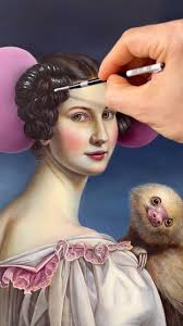 New oil painting in progress 🎨🦥, Almost there; just a few more retouches  and it will be finished., #jeanpierrearboleda #oilpainting #contemporaryart  #oilonpanel #sloth #potrait #art #artwork ...