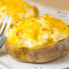 Twice Baked Potatoes This Simple Easy To Make In The Oven Potato Side Dish Recip Sour Cream Recipes Baked Potato With Cheese Twice Baked Potatoes Casserole