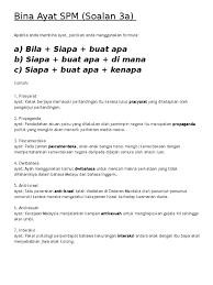 Contoh ayat menggunakan perkataan dari dalam bahasa melayu. Bina Ayat Spm