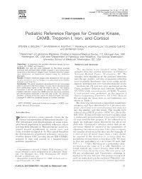 pdf pediatric reference ranges for creatine kinase ckmb