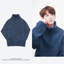 Bts Jungkook Blue Sweater Bts Clothing Bts Inspired Outfits Winter Pullover Sweaters