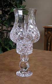 Vintage waterford crystal lismore fairy lamp candle stick hurricane ireland look. Shannon Lead Crystal 2 Pc Lg Hurricane Candle Holder