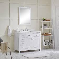 white single sink bathroom vanity with