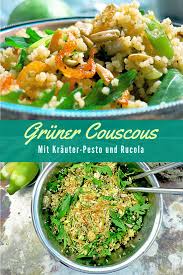 Gruner Couscous Salat Rezept Mit Minze Und Rucola Vegan Couscous Salat Rezept Couscous Salat Couscous