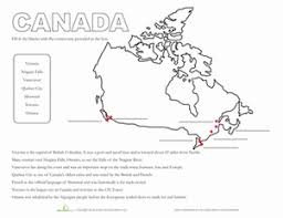 Map Of Canada Worksheet Education Com Education Com Middle School Geography World Geography