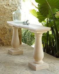 Double Pedestal Outdoor Console Table At Horchow Outdoor Console Table Console Table Round Outdoor Table