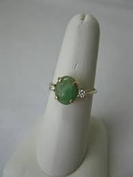 Jade Diamond Engagement Wedding Ring Antique 14k Art Deco Hollywood Regency Ebay Antique Wedding Rings Jade Engagement Ring Unique Diamond Engagement Rings