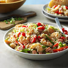 Jambalaya Rice Salad Recipe Jambalaya Rice Leftover Ham Recipes Cooked Shrimp Recipes
