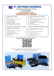 Mencari lowongan pekerjaan dari situs marketplace freelancer online. Lowongan Lowongan Kerja Pt Mk Prima Indonesia Its Career Student Entrepreneurship Center