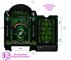 We can print custom tuck boxes any size to accommodate the deck. New Cthulhu Bicycle Playing Card Decks On Kickstarter Unitedcardists Com The Forum For Cardistry Magic Custom Decks And All Things Playing Cards Sponsored By Mike Ratledge And Friends Of Uc