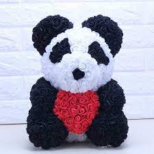 Dropshipping 40cm Love Heart Rose Bear Foam Rose Flower Panda Christmas Gifts For Women Valentine S Teddy Bear Valentines Flower Girl Gifts