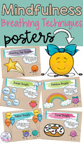 Mindfulness Breathing Techniques Posters In 2020 Social Skills Lessons School Social Work Activities School Counseling Lessons