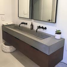 Concrete Wave Design On Instagram This Custom Trough Sink Made Its Way To New Jersey Not To Modern Bathroom Sink Bathroom Design Layout Master Bathroom Sinks