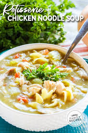 This crockpot chicken noodlesoup from delish.com is the easiest way to make your favorite comfort food. Rotisserie Chicken Noodle Soup Easy Family Recipes