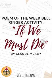 Don't tell me now that. If We Must Die Poem Answer Key Master Pdf