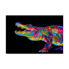 Trademark Fine Art Alligator On Black Canvas Art By Bob Weer Walmart Com Black Canvas Art Alligators Art Art