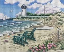 Katie bowlby katie bowlby is deputy managing editor, digital, at country living, where she covers gift guides, crafts, and tv shows like yellowstone. Beach Scene With Lighthouse By Alice Peterson Stitch Guide Ap2817sg