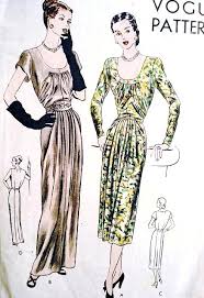 To make it easier to find pages. 1940s Glamorous Evening Dinner Party Dress Pattern Vogue 6095 Low U Neckline Gathered Bodice Bust 32 Vintage Sewing Pattern