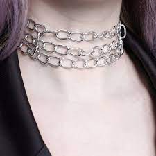 Choker Necklace Chain Punk Goth Edgy Egirl O Ring Dollskill Accessory Alternative Aesthetic Grunge Grunge Accessories Girls Earrings Goth Ring