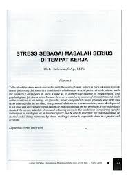 Mengetahui seseorang yang tidak mendapatkan gaji yang layak? Pdf Stres Sebagai Masalah Serius Di Tempat Kerja