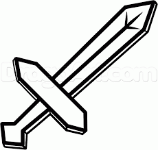 This coloring page features steve with pickaxe, his most used sword. How To Draw The Minecraft Diamond Sword Step By Step Video Game Characters Pop Culture Free Coloring Pages Minecraft Diamond Sword Minecraft Coloring Pages