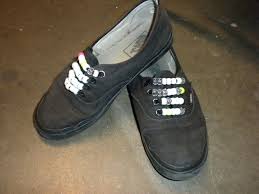 The laces are thin enough to easily put on beads. Beaded Shoelaces A Shoe Lace Beadwork On Cut Out Keep
