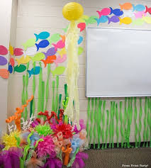 How To Make A Coral Reef Decoration By Press Print Party Ocean Theme Classroom Underwater Theme Beach Theme Classroom