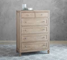 This dresser is wood mixed with composite materials, which are quite durable. Sausalito 6 Drawer Tall Dresser Pottery Barn