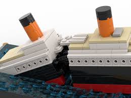 lego moc titanic sinking scene by