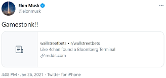 Tesla and spacex ceo elon musk recently joined in on the speculation surrounding gamestop stock which has opened up with massive gains this morning. Gamestonk Elon Musk S Tweet Wallstreetbets Gamestop Short Squeeze Know Your Meme