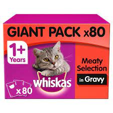 Whiskas Adult 1 Wet Cat Food Pouches Meat Selection In Gravy Morrisons