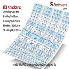 Bộ 83 sticker dán in tên bé - dán đồ dùng cá nhân cho bé mẫu giáo, mầm non,  tiểu học - sticker dán độ bền cao kháng nước