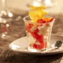 Verrines De Tomates Au Chevre Et Croustillant De Jambon Cru Recette Verrine Tomate Alimentation Jambon Cru