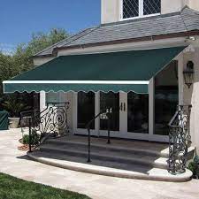 Mcombo 10 Ft W X 8 Ft D Retractable Patio Awning Color Green Patio Awning Patio Door Awnings