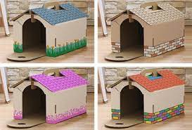 Recicla el material que tengas por casa. Casas De Carton Cardboard Cat House Cat House Diy Diy Cardboard Cat House