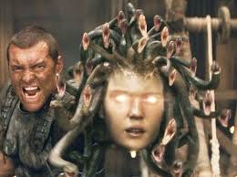 A Scene From The 2010 Rendition Of Clash Of The Titans Where Sam Worthington Is Playing The Part Of Perseus H Clash Of The Titans Fictional Heroes Medusa Art