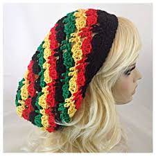 Handmade Extra Baggie Slouchy Beanie Hat Rasta Jamaican Red Green Yellow Black Red Green Yellow Crochet Bun Hat Beanie Hats