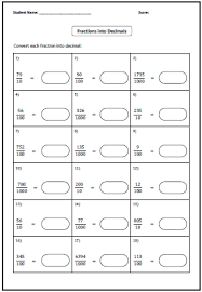Convert Between Fraction Decimal And Percent Worksheets Fractions Decimals Percents Decimals Fractions Worksheets