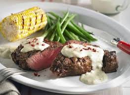 Grilled Pink Peppercorn Steak With Creamy Cambozola Sauce Canadian Goodness Recipe Peppercorn Steak Steak Recipes