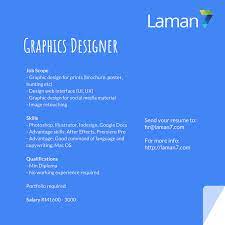 Job description will be open to work. Job Vacancy Graphics Laman7 Marketing Consultant Facebook