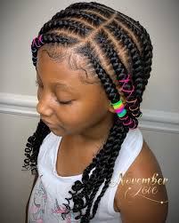 Try this braided cornrow with finished twists. 380 Little Girl Braid Styles Ideas In 2021 Little Girl Braids Girls Braids Little Girl Braid Styles