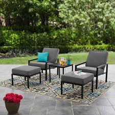 Amazon Com Mainstays Highland Knolls Padded Sling 5 Piece Leisure Set Garden Outdoor Daybed Sets Ikea Garden Furniture Grey Cushions