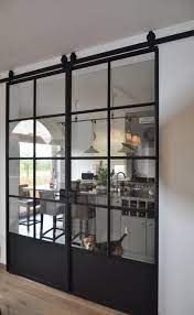 glazen deuren opbouw naar terras glass barn doors house interior home