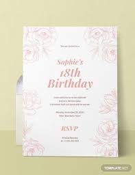Create a visual uniformity by applying a typeface or font family to the text, desaturate your graphics by applying pastel toned shape at top of your page, creating a strange effect & help texture speaking through design. 12 18th Birthday Party Invitation Templates Psd Ai Word Free Premium Templates