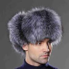 Silver Fox Fur Hat Men