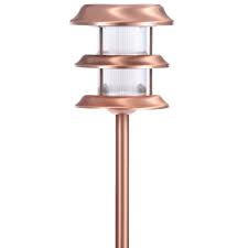 Hampton Bay Copper Outdoor Led Ground Stake Solar Light Pack Of 6 Check Back Soon Blinq