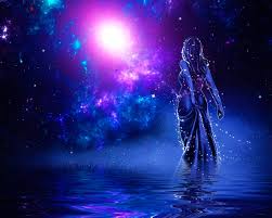Vikings 4k cool wallpaper hd, one person, front view, water. Wallpaper Girl Back View Shine Water Stars Galaxy Art Picture 1920x1080 Full Hd 2k Picture Image