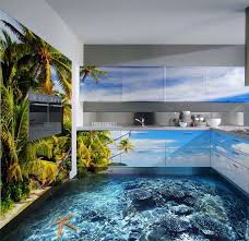 Pisos 3d Transformam Banheiro Em Oceano Porcelanato Piso Unico E Decoracao Para O Chao
