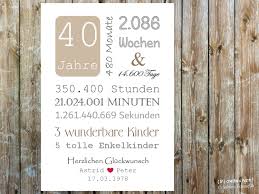 Bild Zum 40 Hochzeitstag 14 600tage Personalisiert Geschenk Zum Jahrestag Rubinhochzeit 40 Hochzeitstag Und Hochzeitstag